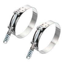 Uxcell T-Bolt Hose Clamps with Spring, 2 Pack 304 Stainless Steel Adjustable Worm Hose Clamp for 3.25" Hose ID