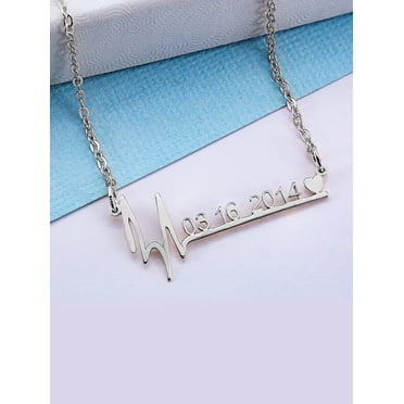 Heartbeat Date Necklace