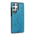 thumbnail image 4 of Allytech Wallet Case for Galaxy S24 Ultra, Floral Butterfly Embossed Slim Fit Cards Holder Stand Shockproof Anti-Scratch Bumper Wallet Case Cover for Samsung Galaxy S24 Ultra - Blue, 4 of 7