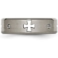 thumbnail image 4 of Chisel Titanium Brushed and Polished 1/20 Carat Diamond Cross Cut Out 7.2mm Band - Ring Size 12.0 Natural Diamonds, 4 of 8