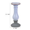 thumbnail image 5 of Candle Holder with Ceramic Turned Pillar Design, Blue - Saltoro Sherpi, 5 of 5