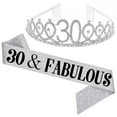 thumbnail image 1 of Women Glittering Rhinestone Letter Print Sash Tiara Set Birthday Party Supplies, 1 of 3
