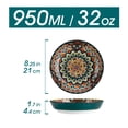 thumbnail image 6 of Vancasso Pasta Bowls, Porcelain 32 oz Pasta Bowls Set of 6, Bohemian Ceramic Salad Bowls Shallow Bowls, Large Serving Dinner Bowls for Soup and Cereal, Microwave and Dishwasher Safe, 6 of 8