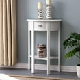 thumbnail image 3 of Leick Home Wood Demilune Hall Stand Table with Shelf, Cottage White, 3 of 14