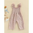 thumbnail image 2 of Bagilaanoe Toddler Baby Girl Summer Clothes Ruffle Floral Jumpsuit Strap Pants 1T 2T 3T 4T 5T Romper Overalls One-Piece Outfits, 2 of 9