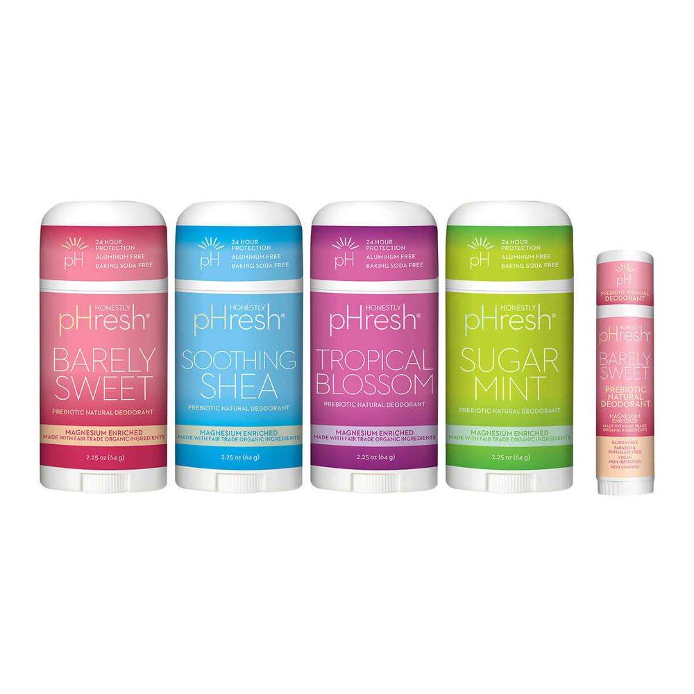 Honestly pHresh Natural Deodorant Sticks 4piece + Travel Size