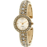 Women's Crystal Bangle Watch, Gold