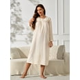 thumbnail image 2 of RH Nightgown Women's Long Sleeve Sleepwear Full Length Nightshirt Cotton Sleep Gowns RHW4058-F-L, 2 of 5