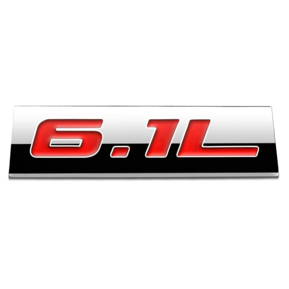 DNA Motoring EM-AS-61L-RD METAL EMBLEM CAR BUMPER TRUNK FENDER DECAL LOGO BADGE CHROME RED 6.1L 6.1 L
