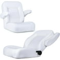 thumbnail image 3 of NORTHCAPTAIN Premium Reclining Pontoon Captain's Chair Low Back Boat Bucket Seat with Armrest,White, 3 of 4