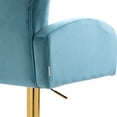 thumbnail image 4 of Kitchen High Bar Chairs Polyester Velvet Bar Stool Chair Set of 1 Height Adjustable Counter Chair with Back Swivel Barstool with Footrest for Counter Kitchen Island(Blue), 4 of 8