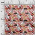 thumbnail image 2 of oneOoneCottonPoplinTwillRedFabricTropicalFloralWithBirdsDiyClothingQuiltingFabricPrintFabricByYard56InchWide, 2 of 4
