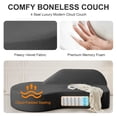 thumbnail image 4 of Aukfa 91" Comfy Cloud Sofa 3 Seat Boneless Couch for Living Room, Curved Design, No Assembly, Chenille, Gray, 4 of 9