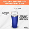 thumbnail image 3 of 6 Mira Stainless Steel Tumblers with Straw Set, 16 oz. - Double Wall, Tritan Lid - Blue, 3 of 5