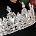 thumbnail image 3 of EeaseMX Elegante corona de novia, tocado de boda, tocado encantador, accesorio para vestido de novia, adorno para el cabello de fiesta para mujer (plata y blanco), 3 of 8