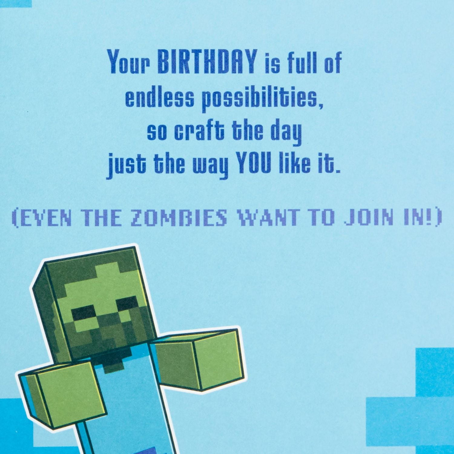 Hallmark Minecraft Birthday Card for Kids with Stickers