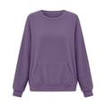 thumbnail image 6 of Enjoytime Crew Neck Sweatshirts Women Long Sleeve Solid Pullover Tops Fall Winter Fleece Fashion Comfy Casual Sweatshirt, 6 of 6