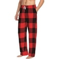 thumbnail image 2 of Balery Buffalo Plaid Red Black print Men's Pajama Pants,Ultra Lightweight Pjs,Lounge Pant-Large, 2 of 9