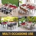 thumbnail image 5 of Red Christmas Table Cloths for 4 Foot Rectangle Tables, Snowman Xmas Tree Snowflake Winter Patio Waterproof Elastic Fitted Tablecloths, Washable Rectangular Table Cover for Camping, 5 of 8