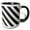 Black/White, variant on 3drose, Black and White Diagonal Stripes Pattern - Stripy Striped Stripey Monochrome - Bold Simple Modern, 11oz Two-tone Black Mug