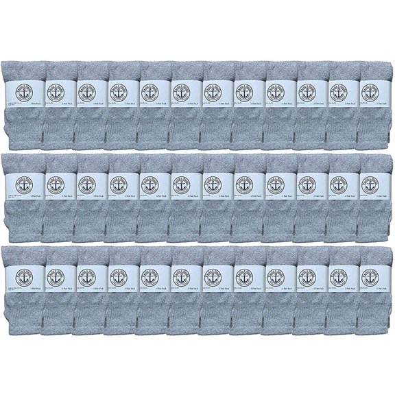 36 Pairs Of Yacht & Smith 17 Inch Wholesale Kids Tube Socks, Childrens Cotton Referee Sport Socks Size 6-8 (6-8 Gray)