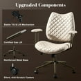thumbnail image 5 of XIZZI Ergonomic Office Chair, Comfy Desk Chairs w/ 3.15" Adjustable Height, 30° Tilt & 360° Swivel, Ideal for Home & Office Workspaces, White (Suede Leather), 5 of 8