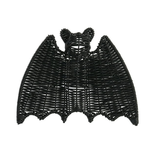 Hangs - Dienrx Halloween Rattan Bat Decorations 15.8'' and 9.8 '' Black Woven Bats for Hanging In the Tree Porch Yard Indoor Outdoor Rustic Modern Farmhouse Decor Without String Lights