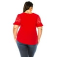 thumbnail image 3 of Women's Plus Size Classic Solid Top with Lace Accent - Casual and Elegant, 3 of 6