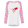 thumbnail image 4 of YWDJ Valentines Day Tees for Women Long Sleeve Plaid Tops Valentines Day Holiday Womens Tops Dressy Hearts Print Blouses Crew Neck Pullover Tops Raglan Sleeve Tees Tops Pink L, 4 of 4