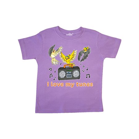

Inktastic I Love My Tunes Dancing Cockatiels with Radio Gift Toddler Boy or Toddler Girl T-Shirt