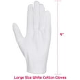 thumbnail image 3 of White Cotton Gloves, 6 Pairs Cotton Gloves Large Clothes Gloves for Women Dry Eczema Hands Moisture Attending Jewelry Archive Cleaning Silver Clothing Inspection, 3 of 5