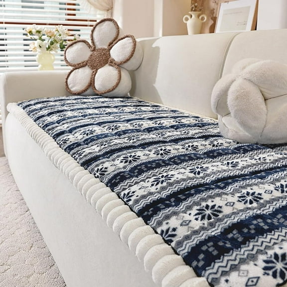 Thick Plush Sofa Cover, Non-Slip Pet Couch Cover for 3 Cushion Sofa, Christmas Couch Covers Protector for Dogs & Cats, Machine Washable