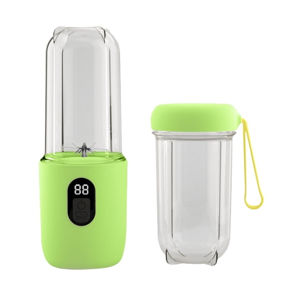 FHBVT USB Rechargeable Portable Juicer Cup 6 Stainless Steel Blades High Speed Mixer LED Power Display Safe Locking System 17oz Large Capacity for Home Gym Office Travel Outdoor Smoothie Juice Making