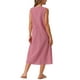 thumbnail image 3 of Vestidos sin mangas de cuadros para mujer Inspire Chic, vestido midi de gingham con ajuste holgado y bolsillos, atuendos de verano L rojo, 3 of 6