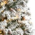 thumbnail image 5 of Nearly Natural River Mountain Clear Prelit LED Green Flocked Pine Christmas Tree, with Pinecones 9', 5 of 11