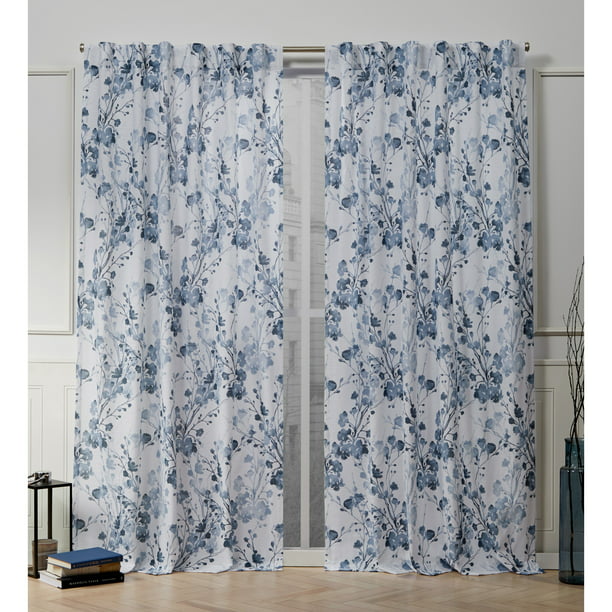 Lillian Fl Cotton Tab, Nicole Miller Curtains Blue