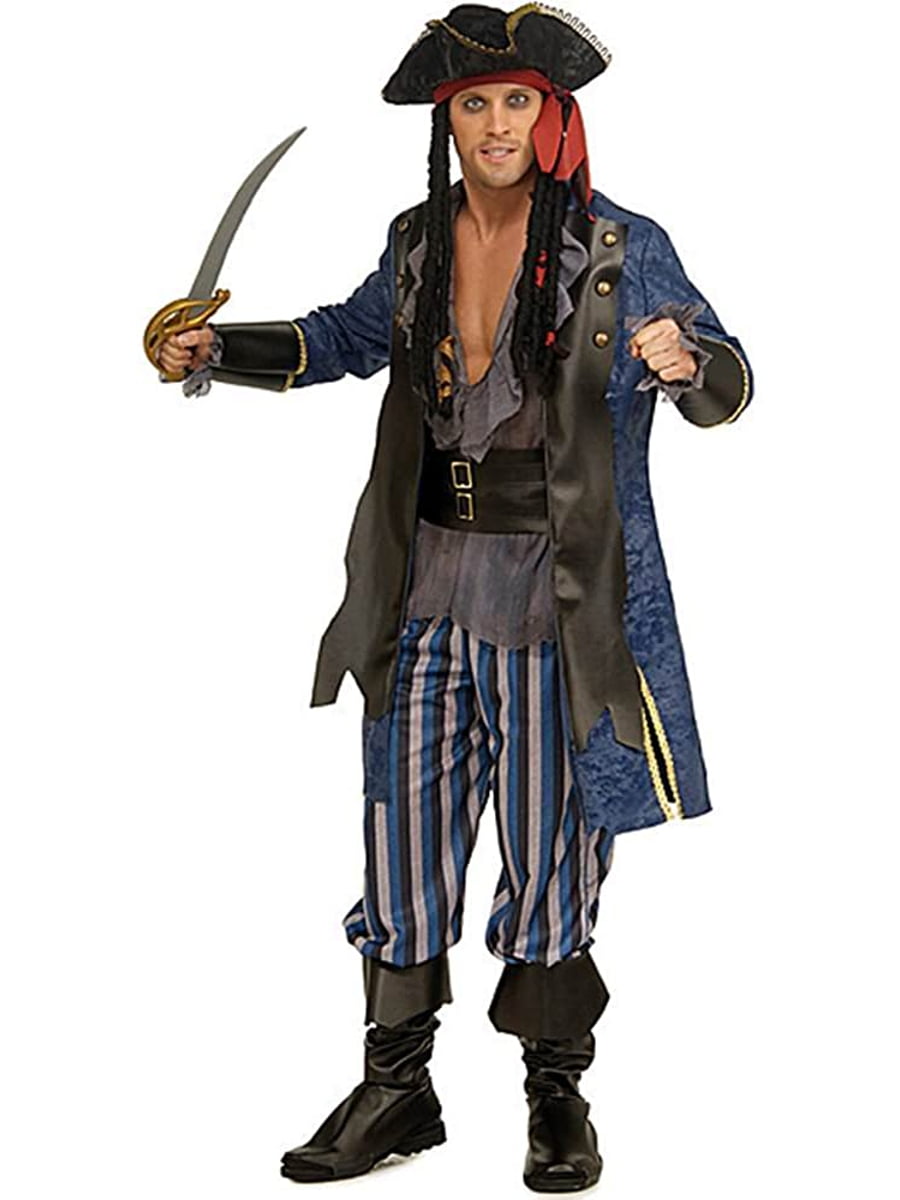 Pirate Captain Mens Adult Jack Sparrow Halloween Costume-XL - Walmart.com