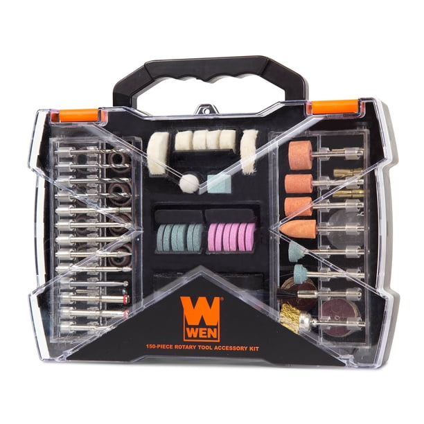 Kit de accesorios para herramientas rotativas WEN 230151A, 150 piezas con estuche