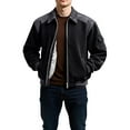 thumbnail image 6 of Men's Winter Casual Jacket with Solid Color Design, Front Pockets, Full Zipper Closure, Large Size Fit for Sports and Outdoor Adventures during Cold Weather Holidays and Daily Leisure Wear,Black,L, 6 of 6