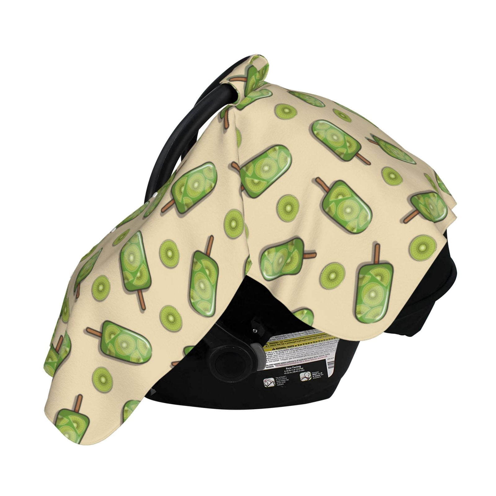 Naloa Kiwi Ice Cream Baby Car Seat Cover, Breathable Baby Carrier Cover, Multiuse Baby Carrier Cover & Nursing Breastfeeding Cover