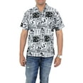 thumbnail image 2 of HAPPY BAY Men's Short Sleeves Casual Button-Down Shirts 4XL Squid Ink, Hawaii Summer Vacation Holiday Beach, 2 of 5