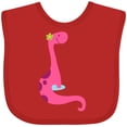 thumbnail image 3 of Inktastic Cute Pink Dinosaur Girls Baby Bib, 3 of 4