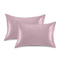 thumbnail image 2 of Dailycode Satin Pillow Case Standard Silk Pillow Cover for Hair and Skin Envelope Closure Pale Mauve 20"x26", 2 of 9
