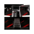 thumbnail image 3 of Leadwolf Car Floor Mats for Mazda for CX-90 Vinyl Carpet Protection Auto Liners All Weather Anti-Slip Velvet Colored Stripe Black and Red 4pcs, 3 of 5