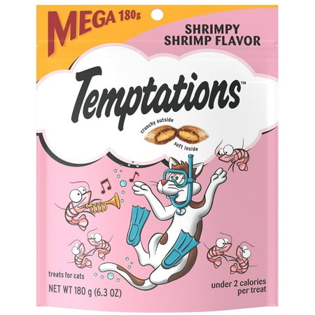 UPC: 0023100119335 | Temptations Shrimpy Shrimp Flavor Crunchy and Soft Cat Treats 6.3 oz Pouch