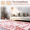 thumbnail image 2 of Ultra Soft Area Rug, Elegant Lattice Floral With Intertwined Blossoms and Vines, Non Slip, Stain Resistant, Washable Area Rugs for Living Room, Bedroom(Pink, 5X7), 2 of 8