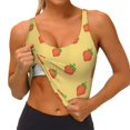 thumbnail image 3 of Picia Hand Drawn Strawberry Sports Bra for Women,Padded Strappy Sports Bras Medium Support Yoga Bra with Removable Cups,Running Yoga Bra-, 3 of 9