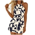 thumbnail image 2 of Goodtrade8 Women’s Casual Fashion Print Elastic Waist Short Jumpsuit, 2 of 7