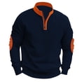 thumbnail image 1 of Blusa y camisa de manga larga con cuello alto para hombre, informal, de moda, de color liso, transpirable, de poliéster., 1 of 3