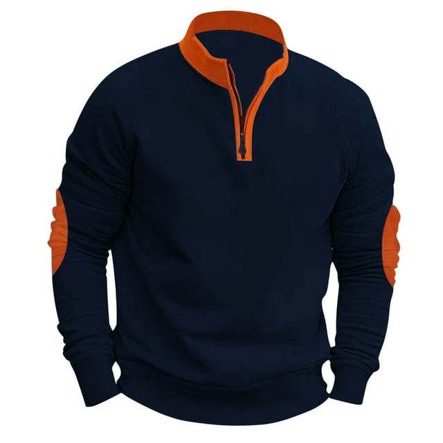 Blusa y camisa de manga larga con cuello alto para hombre, informal, de moda, de color liso, transpirable, de poliéster.
